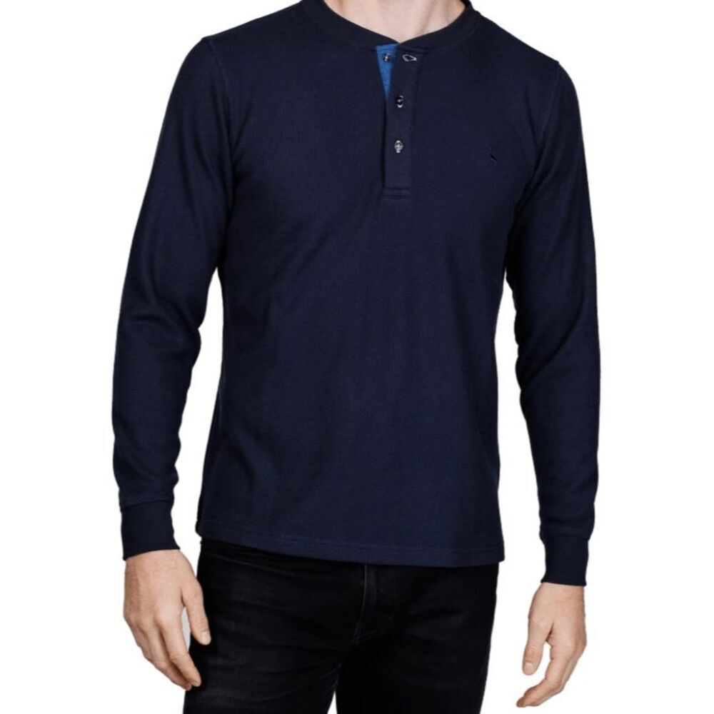 TailorByrd Youth Cozy Waffle Knit Long Sleeve Henley M 10-12